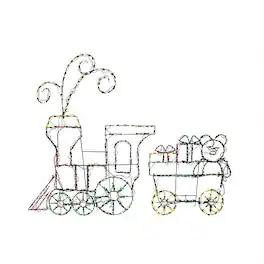 ProductWorks - 60" Pro-Line LED Animation Holiday Train Set Christmas Yard Decor - Multi-colored
