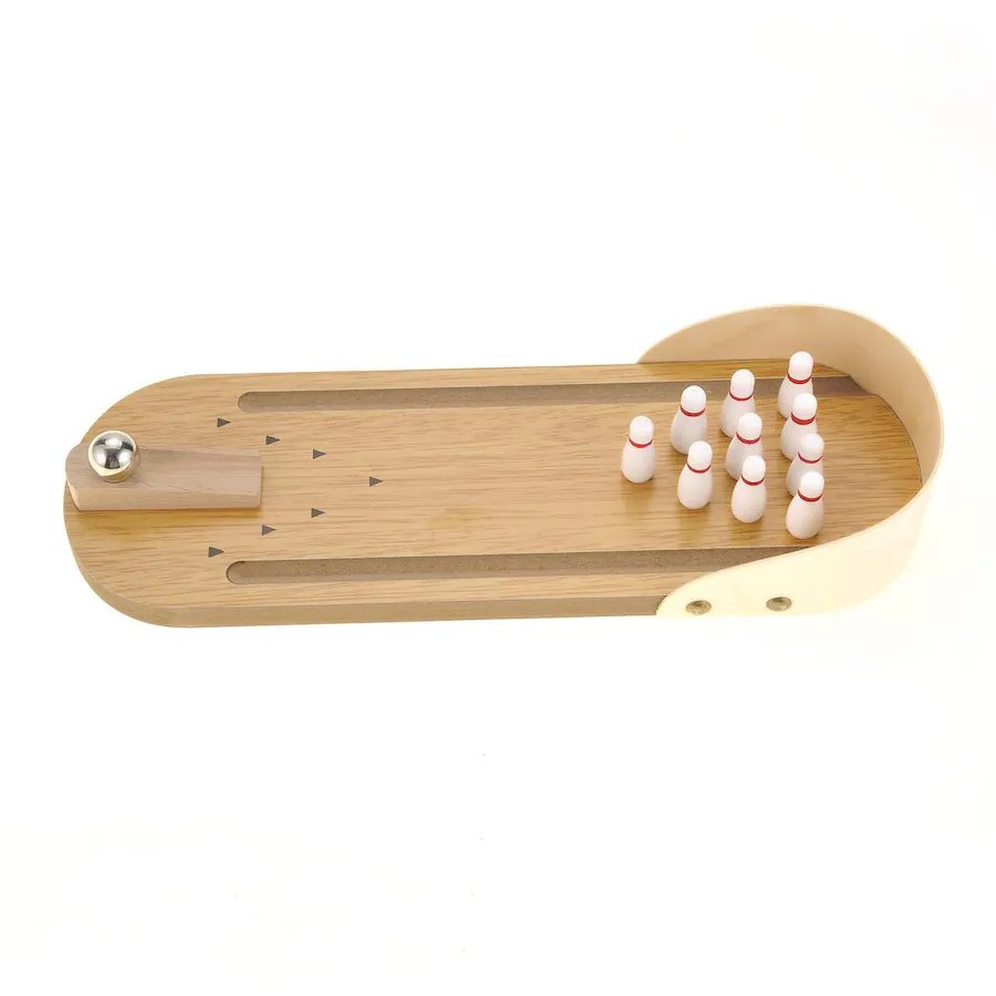 Mini Vtable JuzToys Tabletop Mini Bowling Game Set Tabletop Wooden Board Mini ...