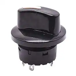 HQRP - 4-Position Rotary Switch with Knob - 1-Pole 4-Way SP4T, 120 V AC 8 A - Black