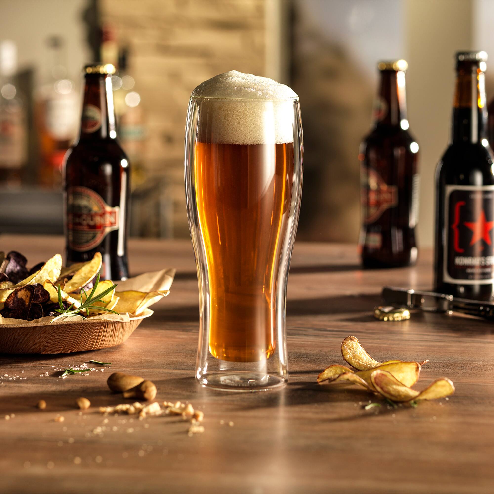 Alt View 2. ZWILLING - ZWILLING Sorrento 2-pc Double-Wall Beer Glass Set - Clear.