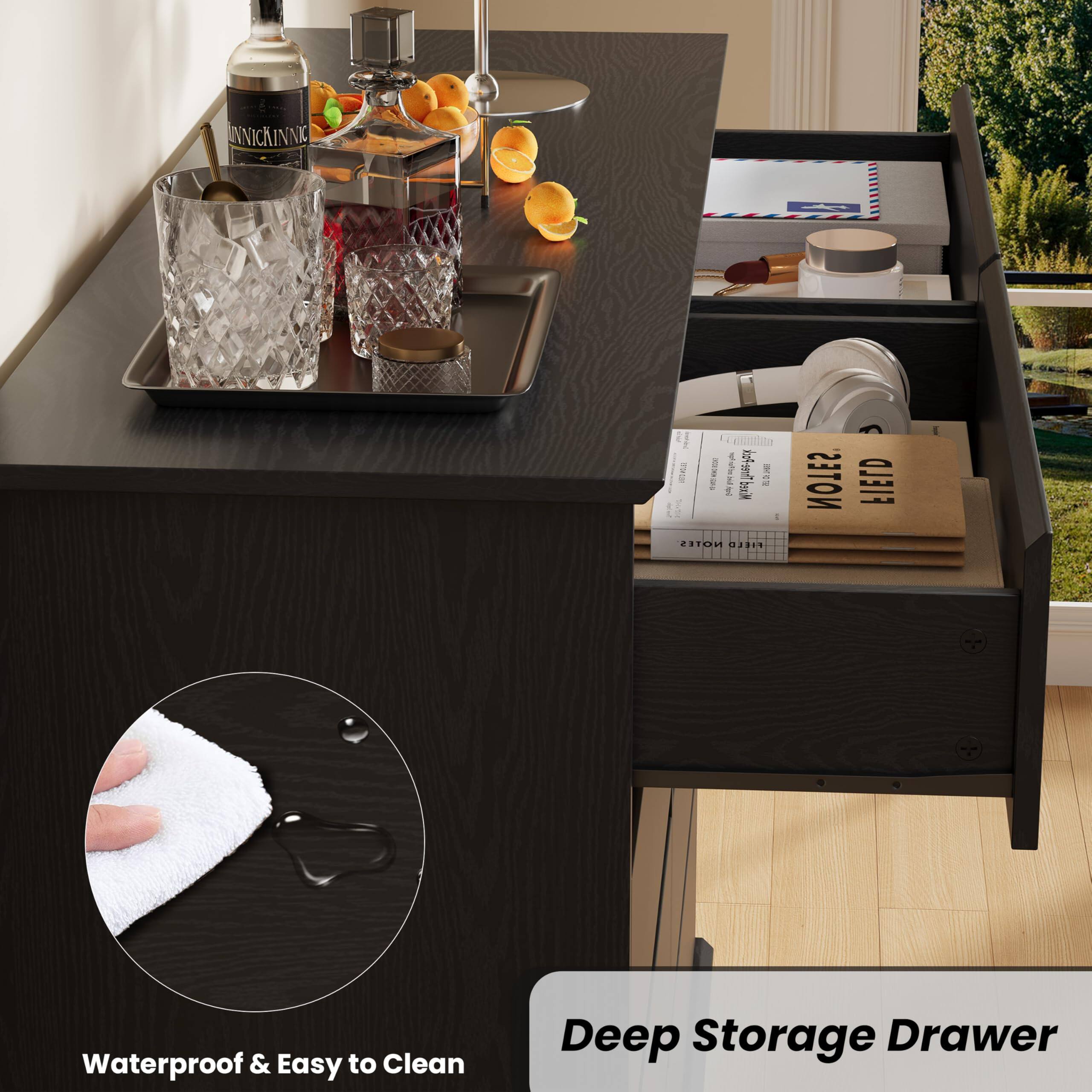 - Waterproof & Easy to Clean
- Deep Storage Drawer