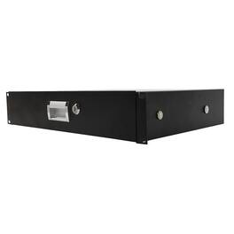 Winado - 19 Inch Rack Mount 2U Steel Plate DJ Drawer Cabinet Lock With With key Black