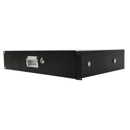 Front. Winado - 2U Rack Mount DJ Rack Case Drawer for 19 Inch AV/Network/DJ Equipment Racks or Cabinets with Lock and Key.