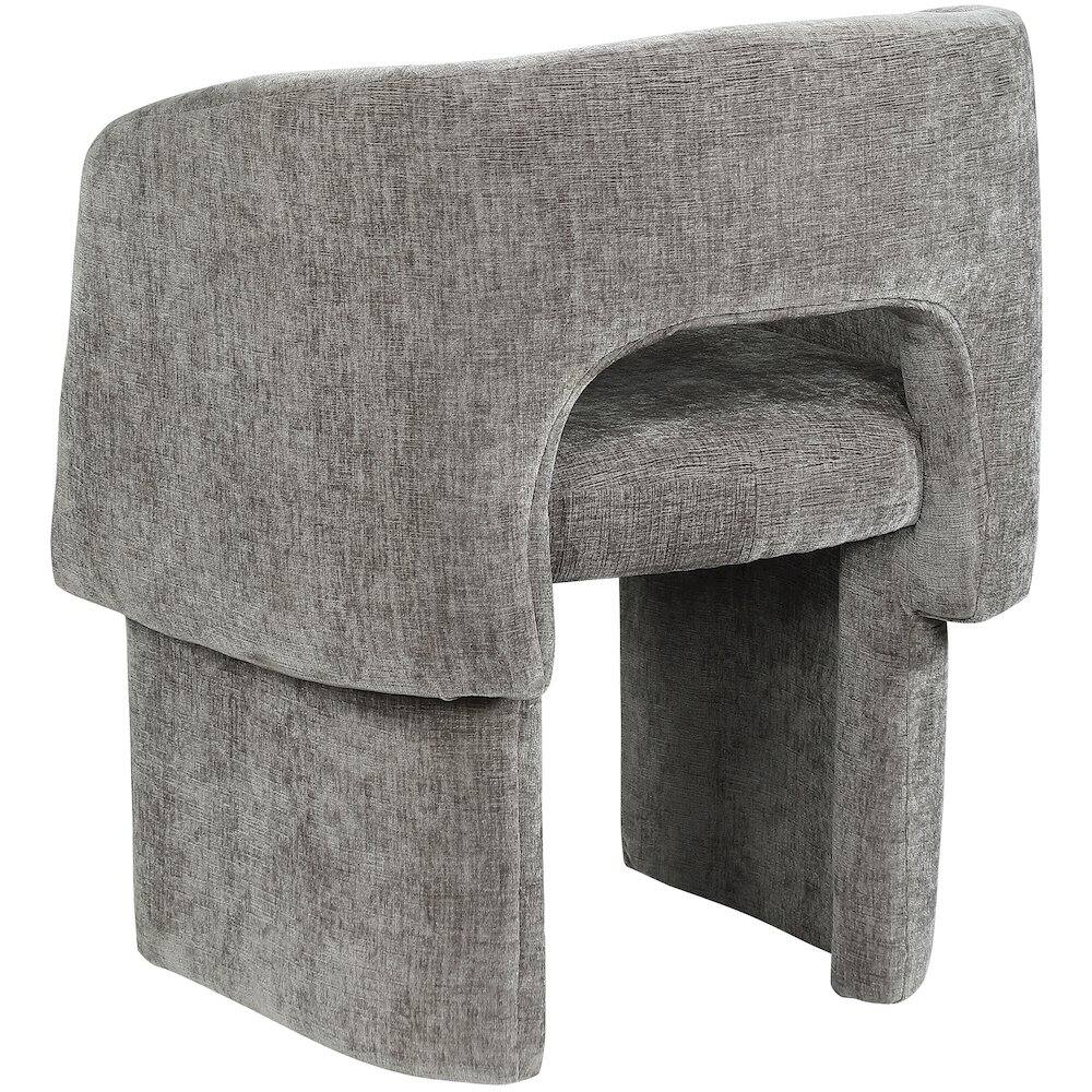 Alt View 3. Meridian Furniture - Emmet Grey Chenille Fabric Dining Chair / Accent Chair - Grey.