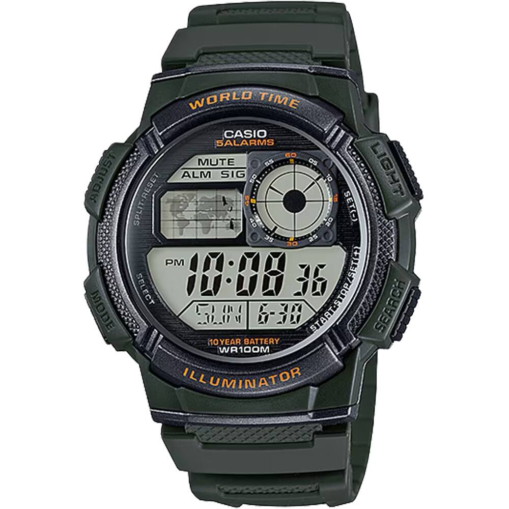 Casio - Men’s Digital Watch with Black and Dial - AE-1000W-3AV - Green