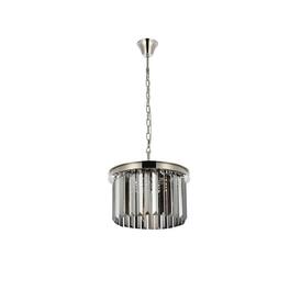 Urban Classic - Sydney 3 light Pendant Silver Shade (Grey) Royal Cut Crystal - Polished Nickel