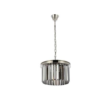 Front. Urban Classic - Sydney 3 light polished nickel Pendant Silver Shade (Grey) Royal Cut Crystal - Polished Nickel.