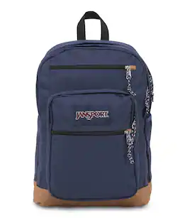 JanSport - Cool Student Backpack 15-inch Laptop Sleeve 34L Capacity 2 Compartments Ergonomic S-Curve Straps Synthetic Leather Base - Navy