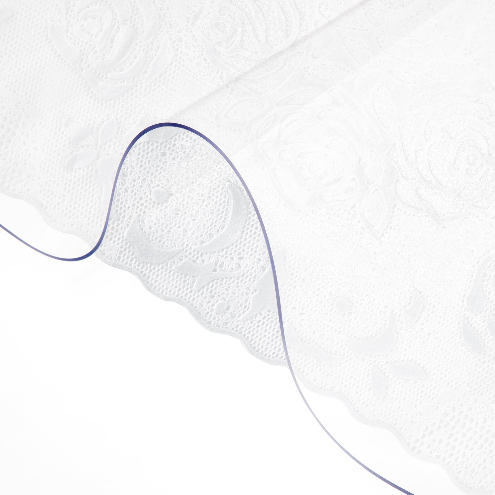 Front. VEVOR - Plastic Table Cover 42 x 72 Inch, 1.5 mm Thick Clear Table Protector, Rectangle Clear Desk Mat - Transparent.