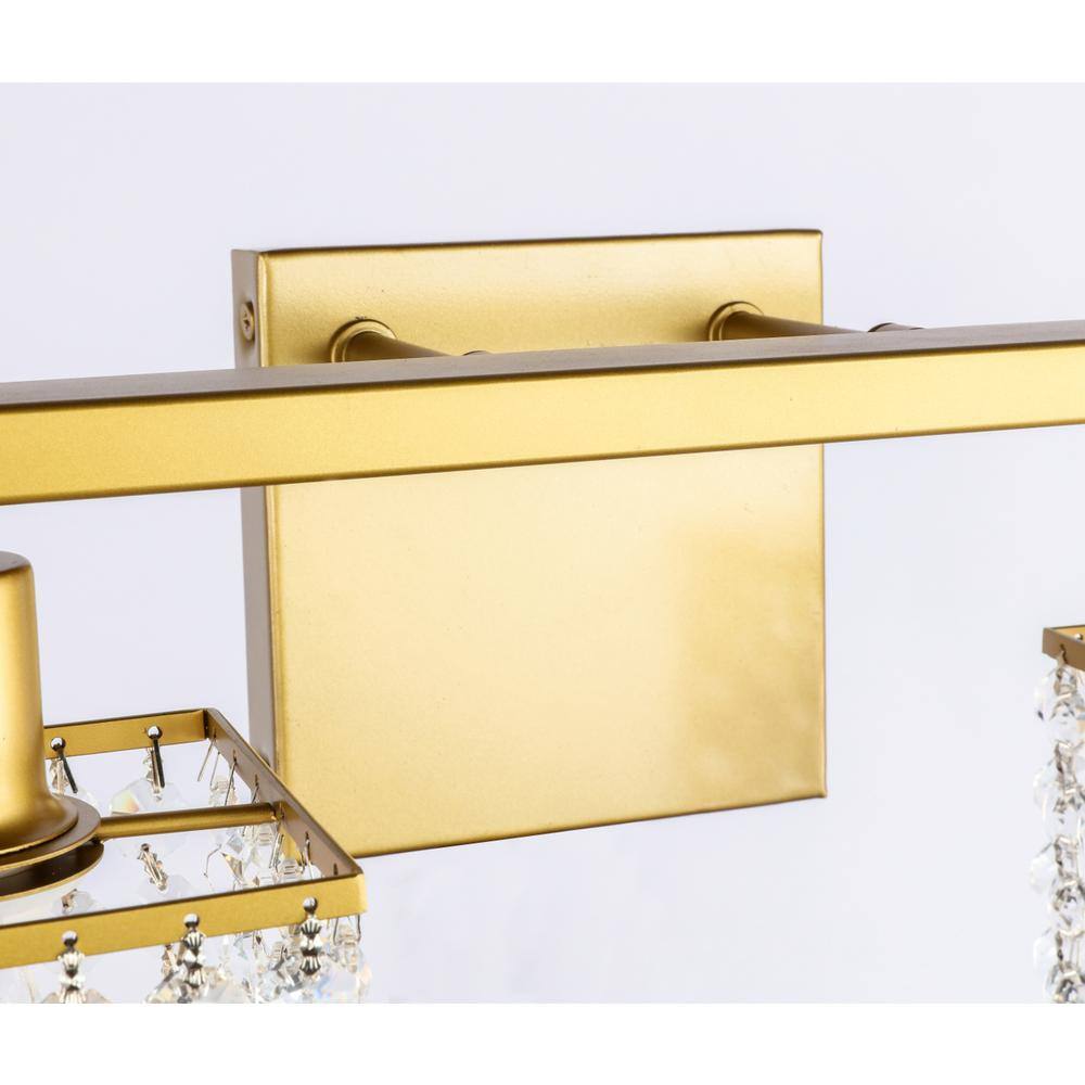Back. Living District - Phineas 4 light Brass and Clear Crystals wall sconce - Brass And Clear Crystals.