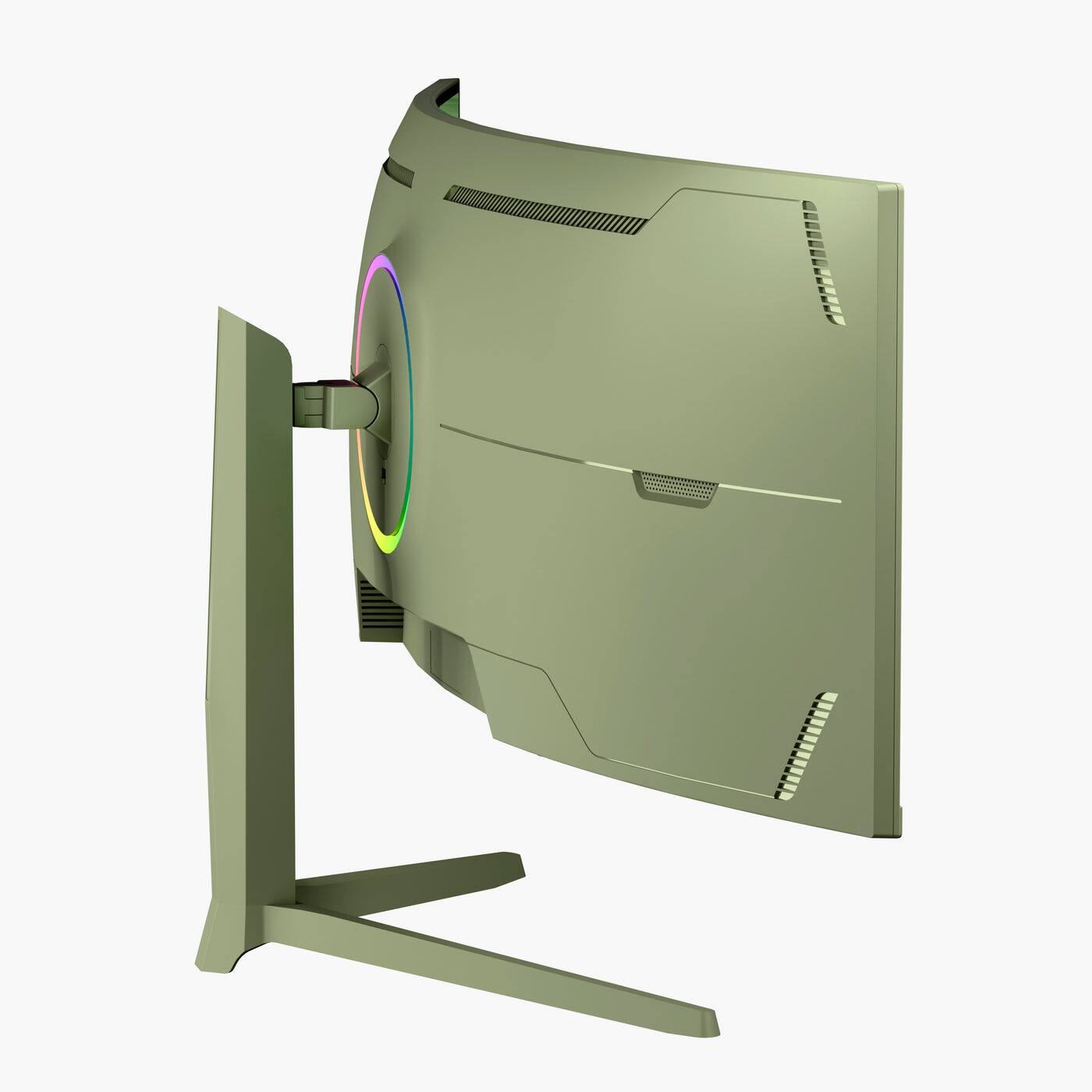 Back. Arozzi - Arozzi Nova 49“ Curved VA 165Hz Ultrawide Gaming Monitor - Forest Green - Green.