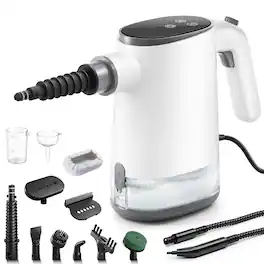 Teendow - 11 in 1 Handheld Steam Cleaner with 10-Second Fast Heat-Up, 1200W, 600ml Water Tank - White