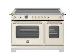 Bertazzoni - 48" Heritage Series Induction Range - Avorio/Gold - Ivory