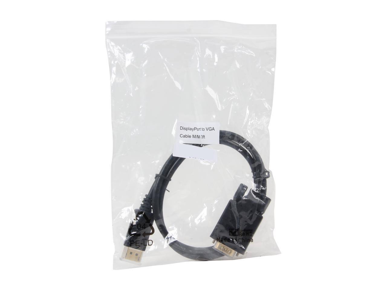 DisplayPort to VGA Cable M/M 3ft  
04 PE-LD  
Made in China