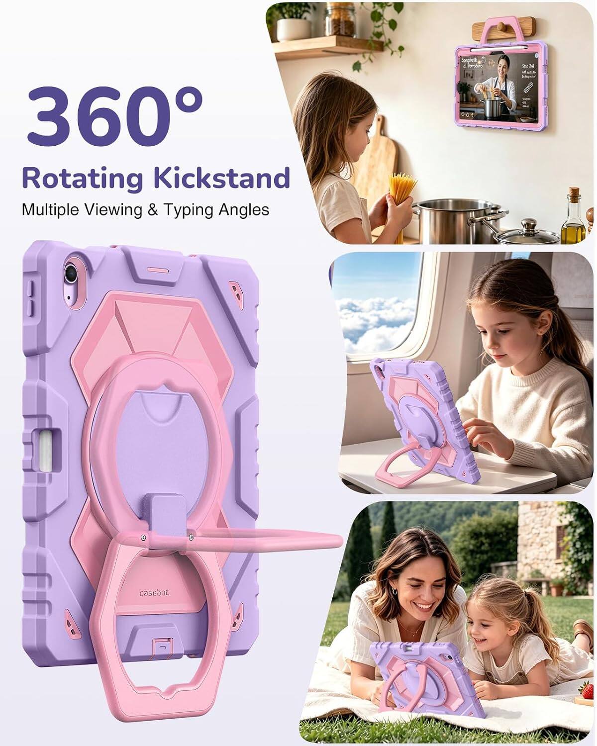 360° Rotating Kickstand  
Multiple Viewing & Typing Angles  

Spechate Pomoduro 700  

Sup24  

casebot