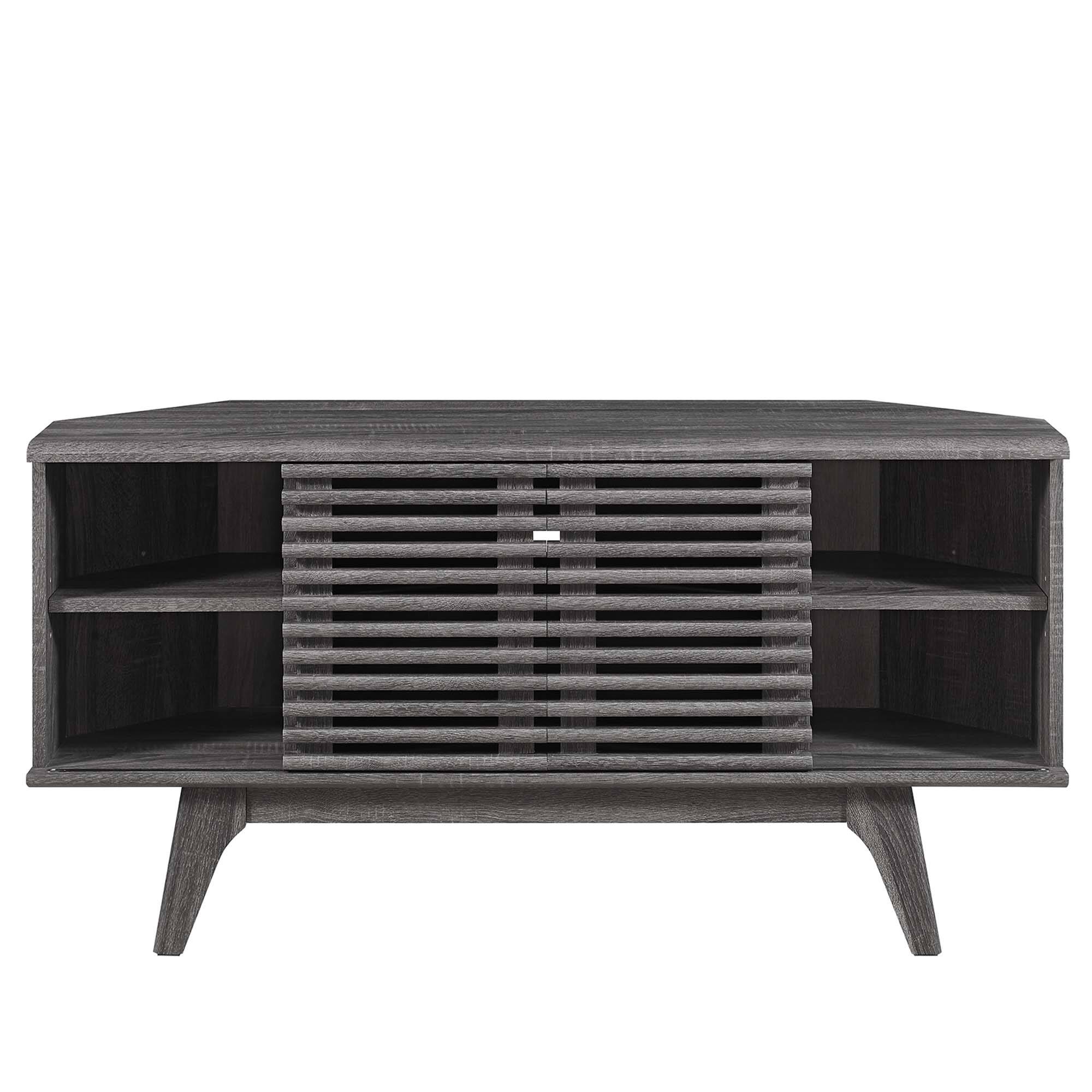 Alt View 2. Modway - Render 46" Corner TV Stand by Modway - Charcoal.