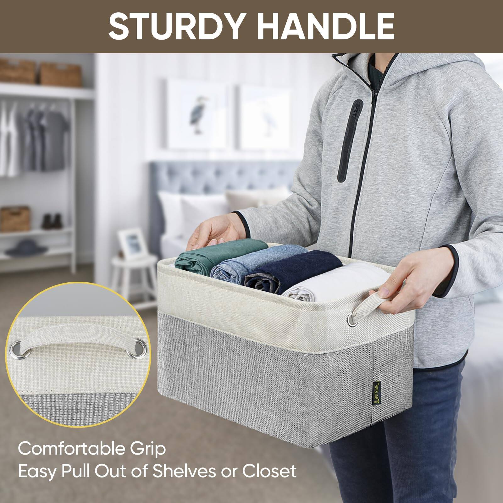 STURDY HANDLE

Comfortable Grip
Easy Pull Out of Shelves or Closet