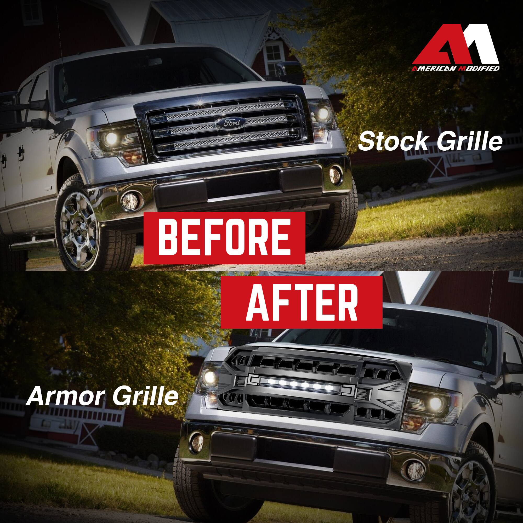 **Before**

Stock Grille

**After**

Armor Grille

American Modified