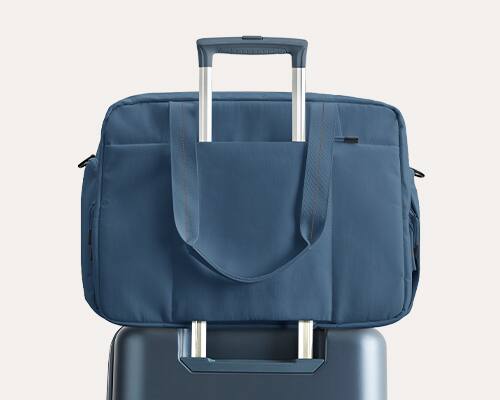 Alt View 1. Bagsmart - Moss 30L Weekender Duffle Bag, Water-Resistant Overnight Bag with 15.6" Laptop Compartment for Travel & Commute - Spruce Blue.