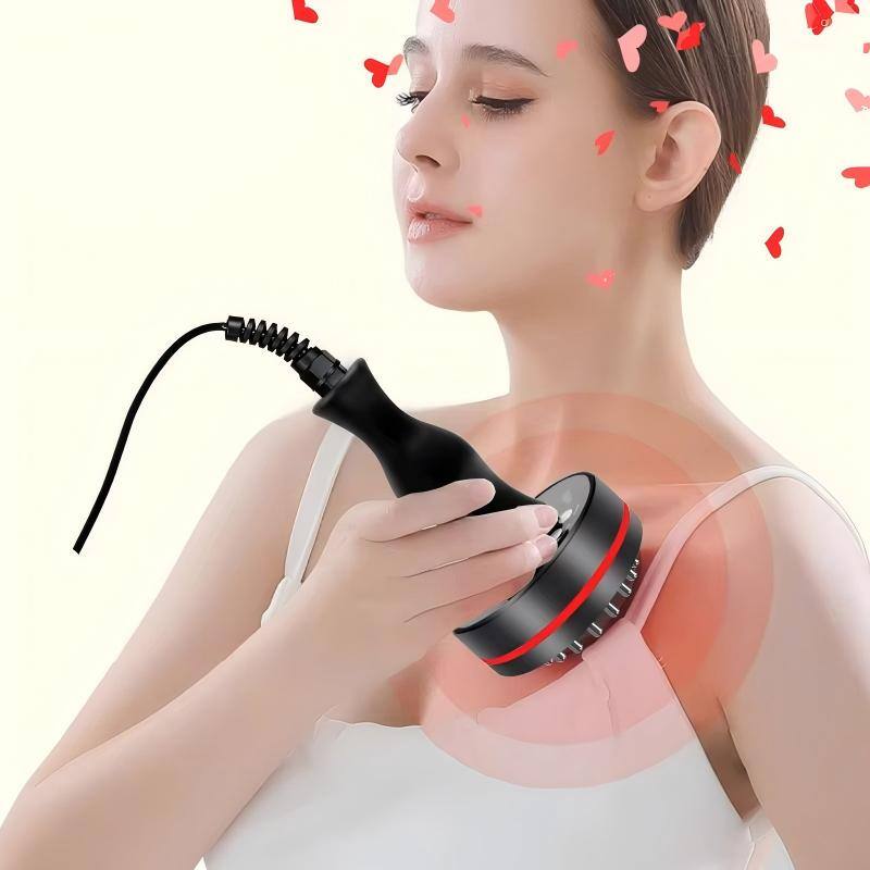 Angle. Cubilan - Electric Meridians Scraping Brush Body Massager for Abdomen Foot and Muscle Relaxation - Black.