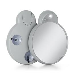 Zadro - LED Lighted Compact Mirror with 10X Magnification and Suction Cups for Easy Mounting - Gray