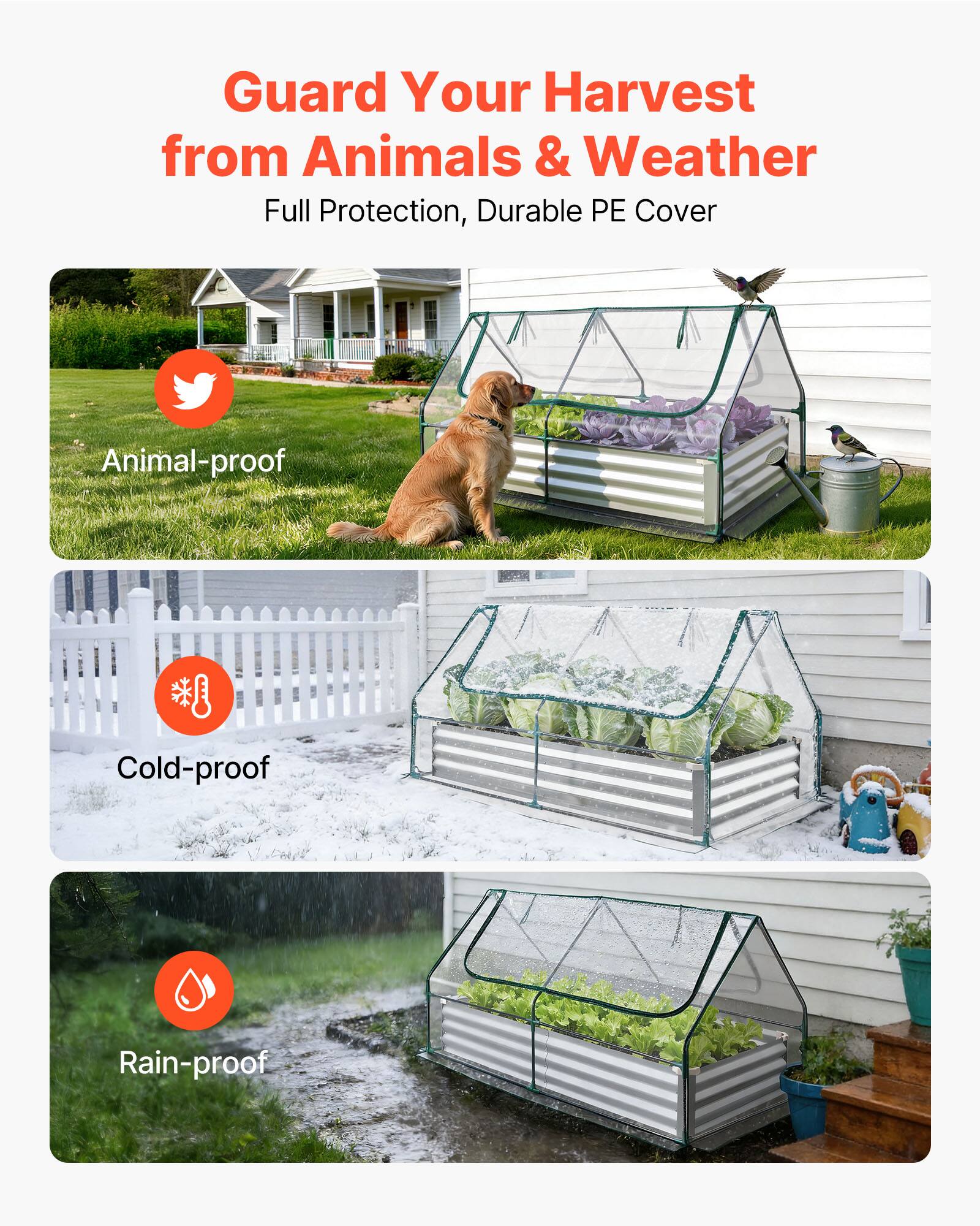 Guard Your Harvest from Animals & Weather  
Full Protection, Durable PE Cover  

Animal-proof  
Cold-proof  
Rain-proof