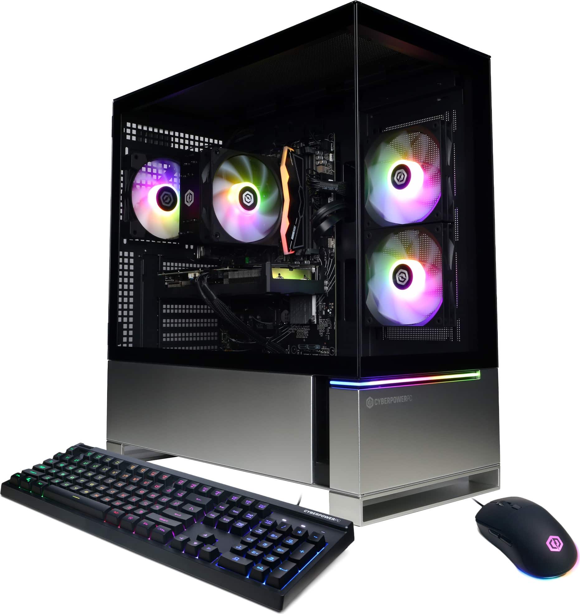 CyberPowerPC - Gaming Desktop - AMD Ryzen 5 8400F - NVIDIA GeForce RTX 5050 8GB - 16GB DDR5 - 1TB PCIe 4.0 SSD - Black - Front_Zoom