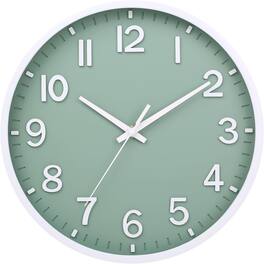 Dazzed Corner - 8 inch Modern Wall Clock,Silent Non Ticking Wall Clock - Green