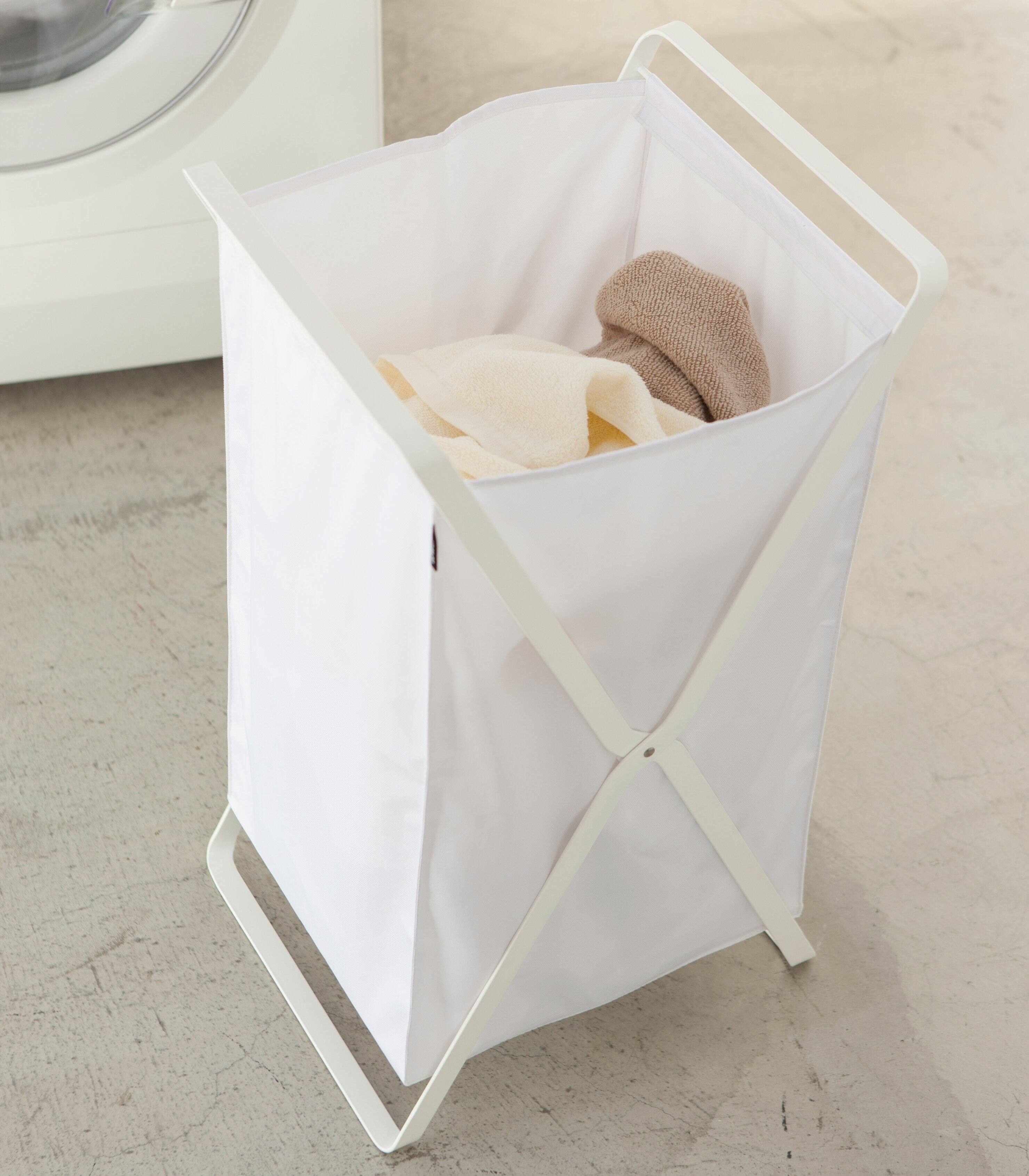 Angle. Yamazaki Home - Laundry Hamper - White.