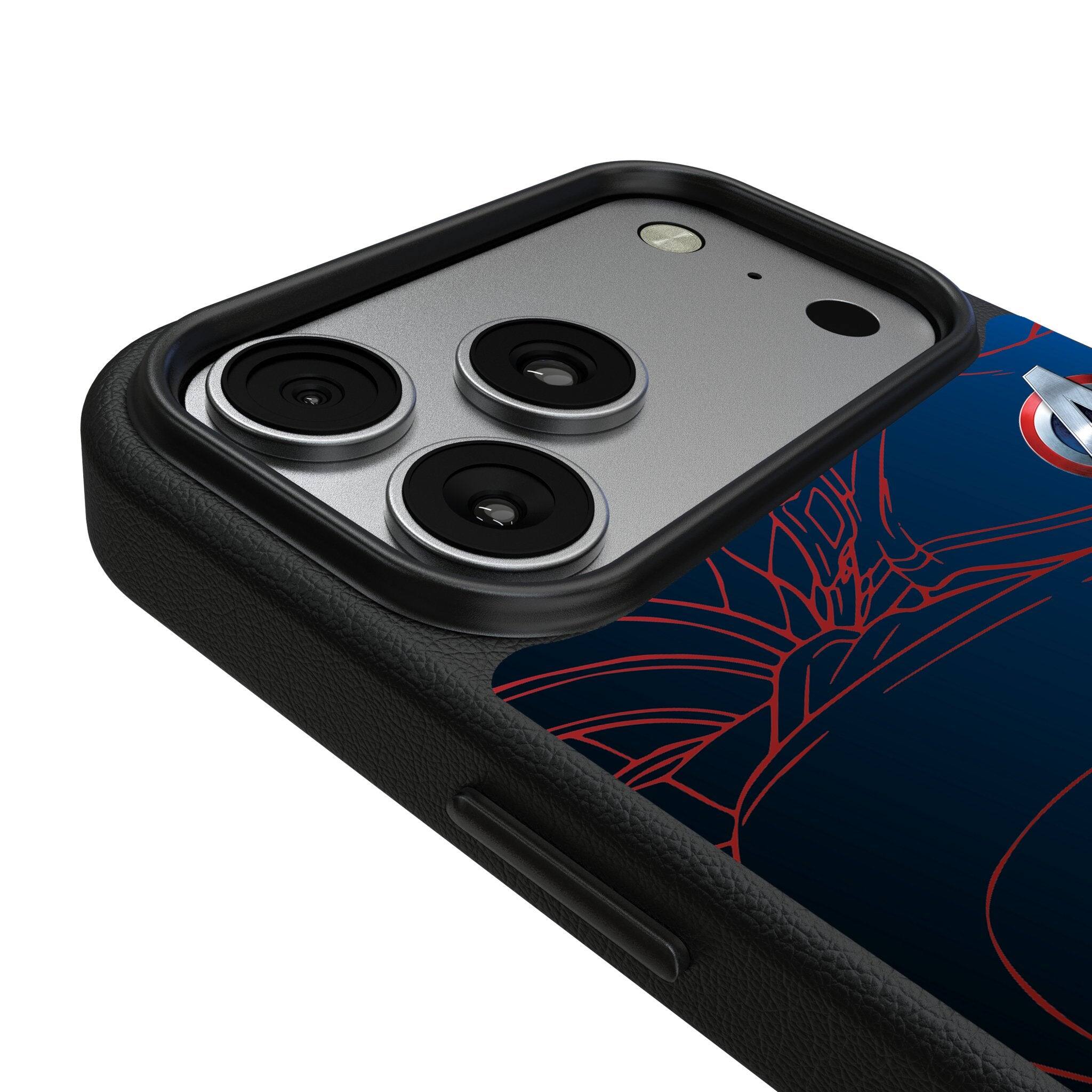 Left. Keyscaper - Marvel MechLine MagSafe Compatible Phone Case - Apple iPhone 17 Pro - Captain America.