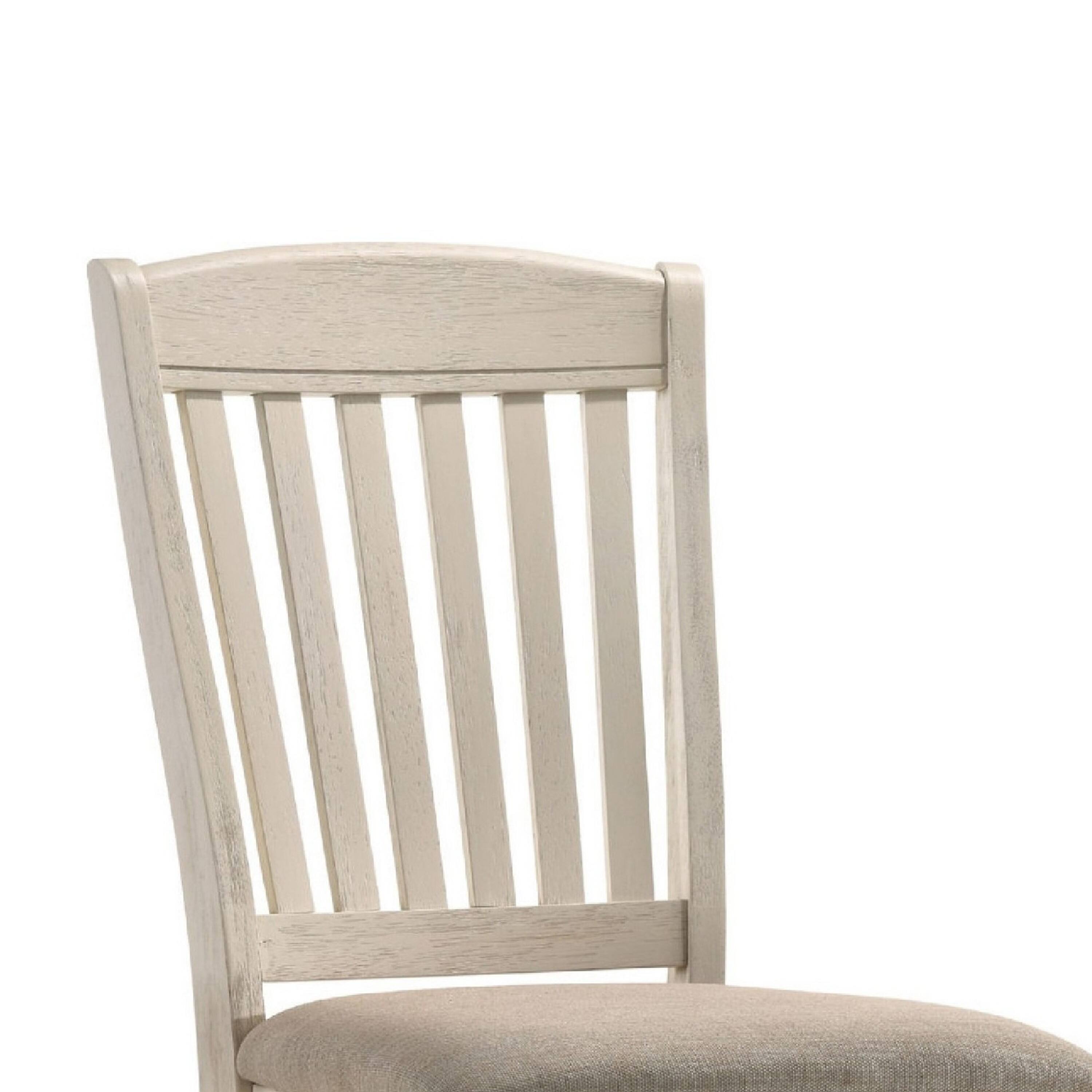 Alt View 5. Manhattan Lane - 18 Inch Dining Chair, Fabric Padded Seat, Slatted, Set of 2 - White.