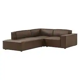Restore 3-Piece Vegan Leather Modular L-Shaped Sectional Sofa by Modway - Espresso