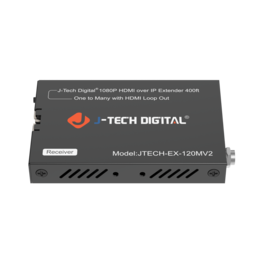 J-Tech Digital - 1080P HDMI Extender over Cat5e/6/7 (400ft) – Receiver Only - Black