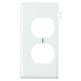Leviton - 1 gang Thermoplastic Nylon Duplex Sectional End Wall Plate 1 pk - White