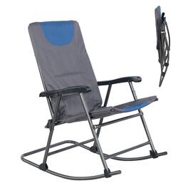Ainfox - Outdoor Folding Rocking Chair with Padded & Armrests,Portable Rocker for Patio,Lawn, Beach and RV Travel - Blue