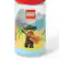 The image features a red container with a Lego character holding a guitar. The container is filled with Legos, and the image also includes a Lego character wearing a sombrero. The container is designed to hold Legos and is suitable for building and creating with the Lego bricks.