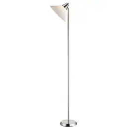 Hivvago - Contemporary Swivel Floor Lamp with Bowl Shade - Satin Steel Finish