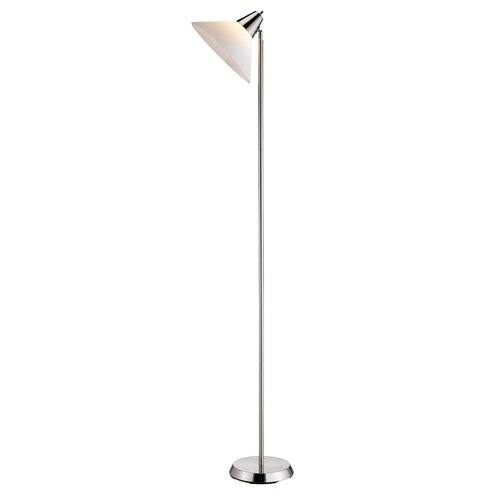 Front. Hivvago - Contemporary Swivel Floor Lamp with Bowl Shade in Satin Steel Finish - Satin Steel Finish.