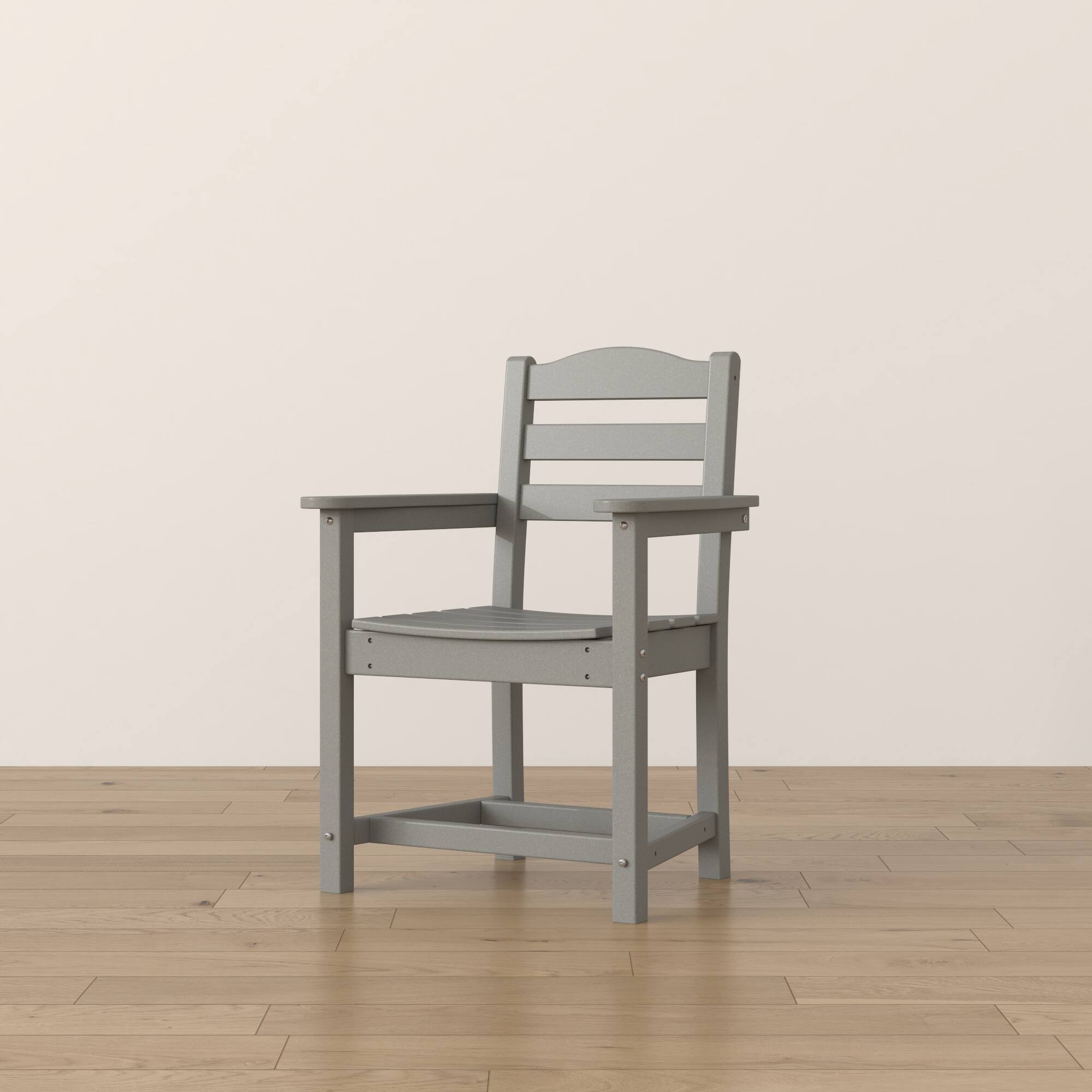 Alt View 5. Famapy - Pairs of HDPE Outdoor Dining Chair - 4 Colors Weatherproof Patio Armchair for Garden, Poolside 330LBS Capacity - Gray.