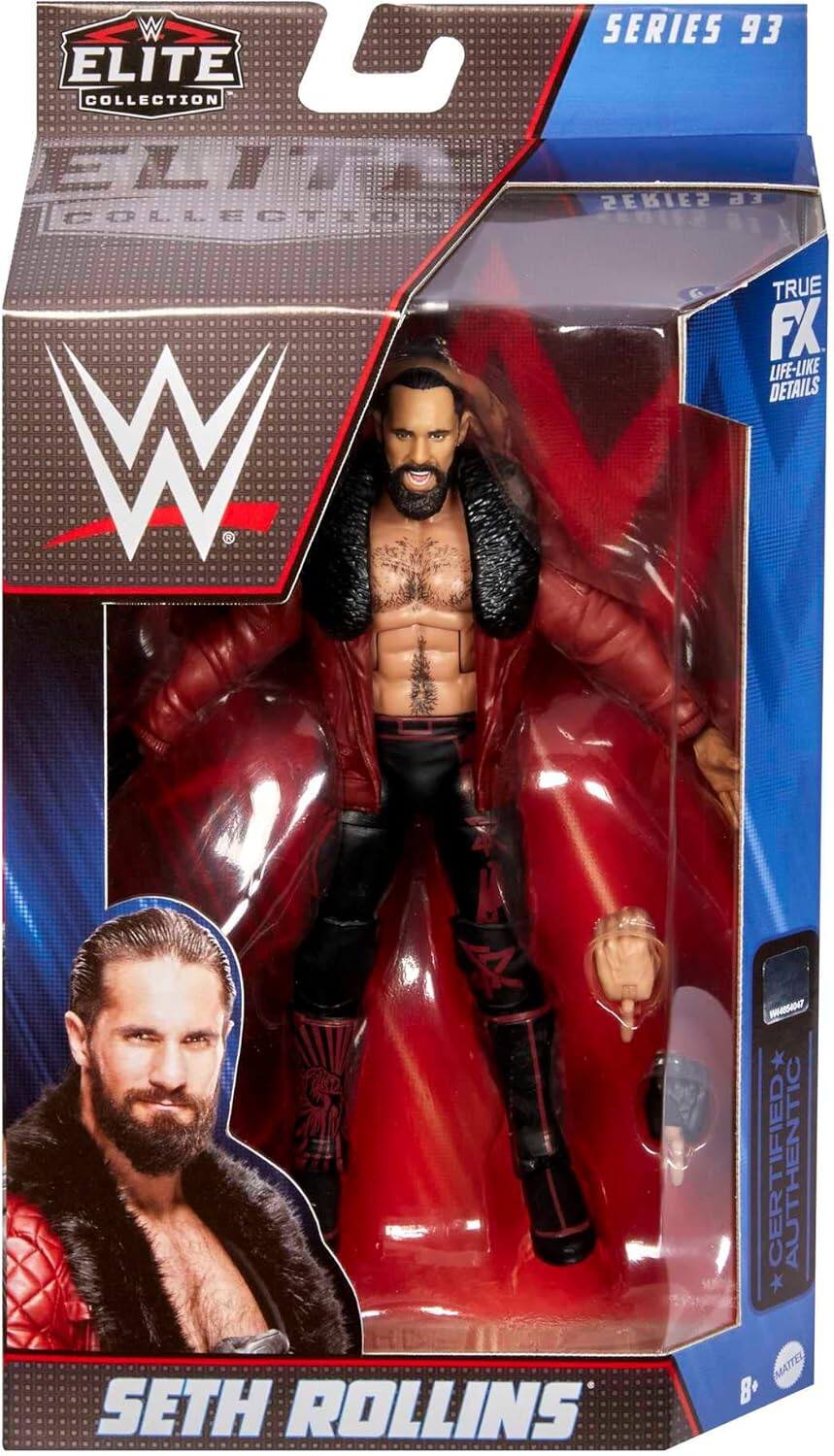 ELITE COLLECTION  
SERIES 93  
TRUE FX LIFE-LIKE DETAILS  
SETH ROLLINS  
CERTIFIED AUTHENTIC  
MATTE BLACK