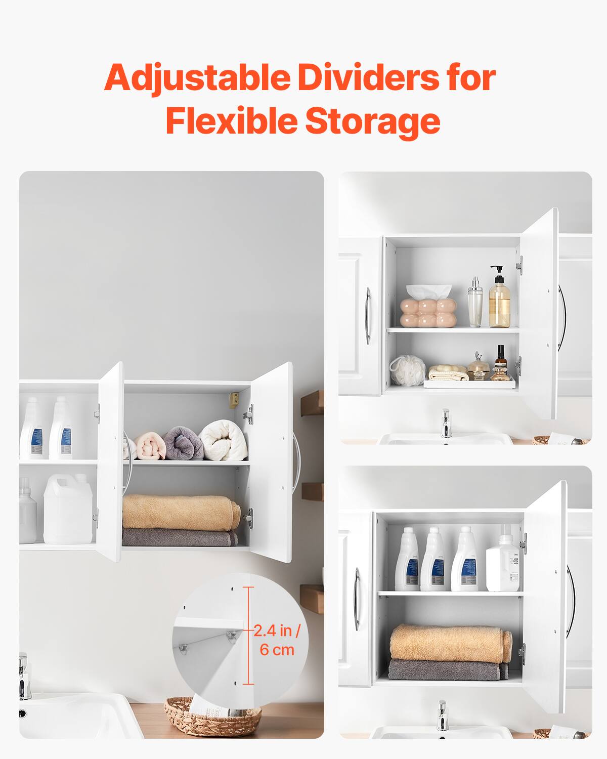 Adjustable Dividers for Flexible Storage

2.4 in / 6 cm