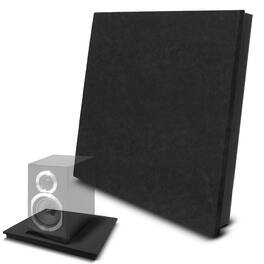 Pyle - Sound Dampening Speaker Riser Foam - Audio Acoustic Noise Isolation Platform Pads Recoil Stabilizer w/ Rubber Base - Black