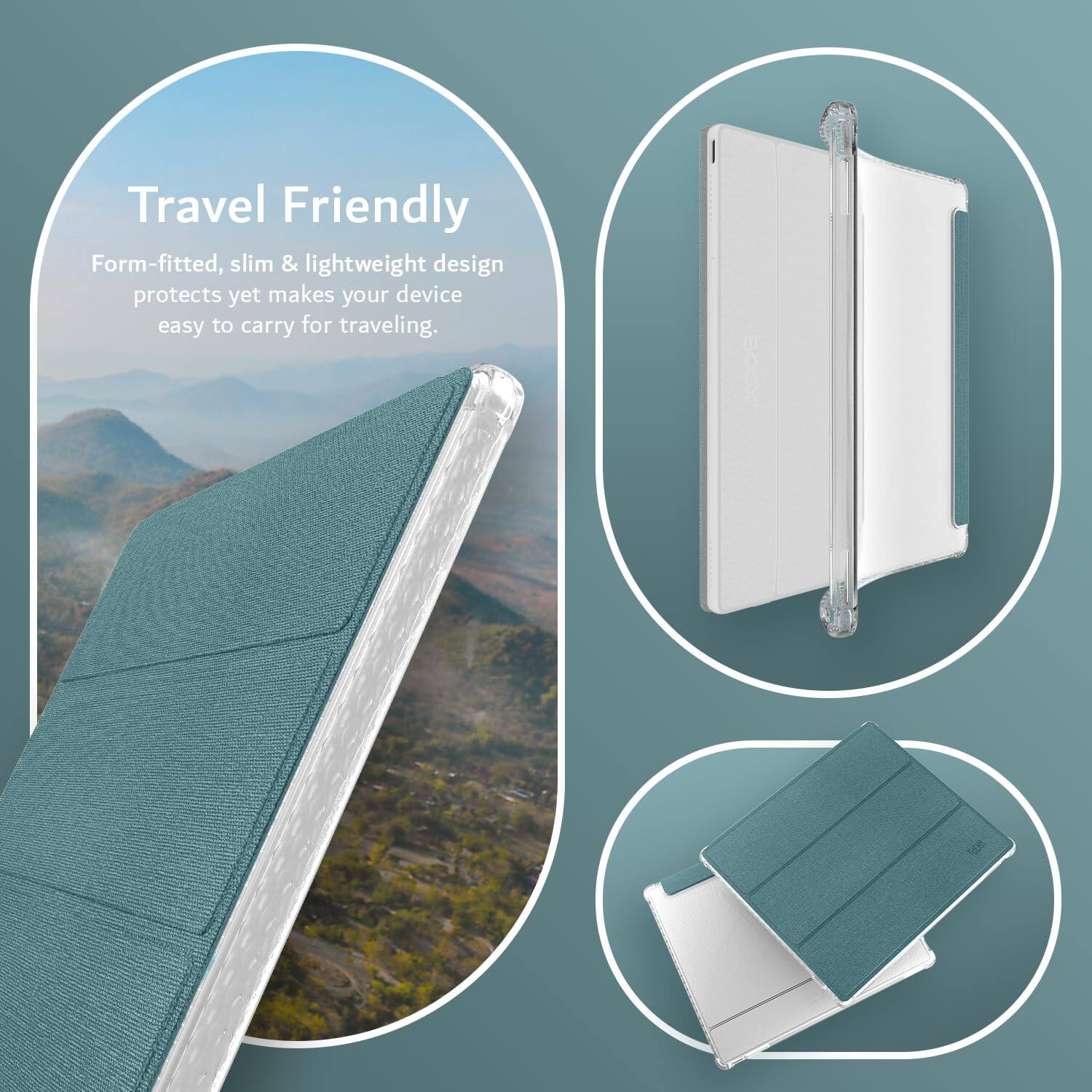 Travel Friendly  
Form-fitted, slim & lightweight design protects yet makes your device easy to carry for traveling.