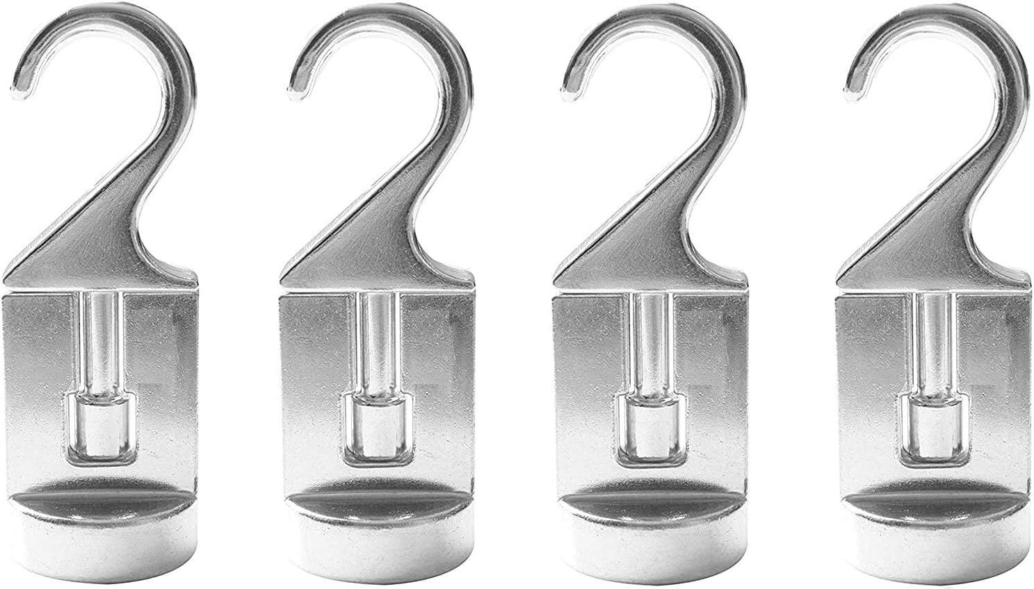 Front. Cooks Standard - Classic 4 Pack Aluminum Ceiling Hooks for Pot Rack, 30 lbs Max Load Heavy Duty Hooks Hanger ,Waterproof and Oilproof - silver.
