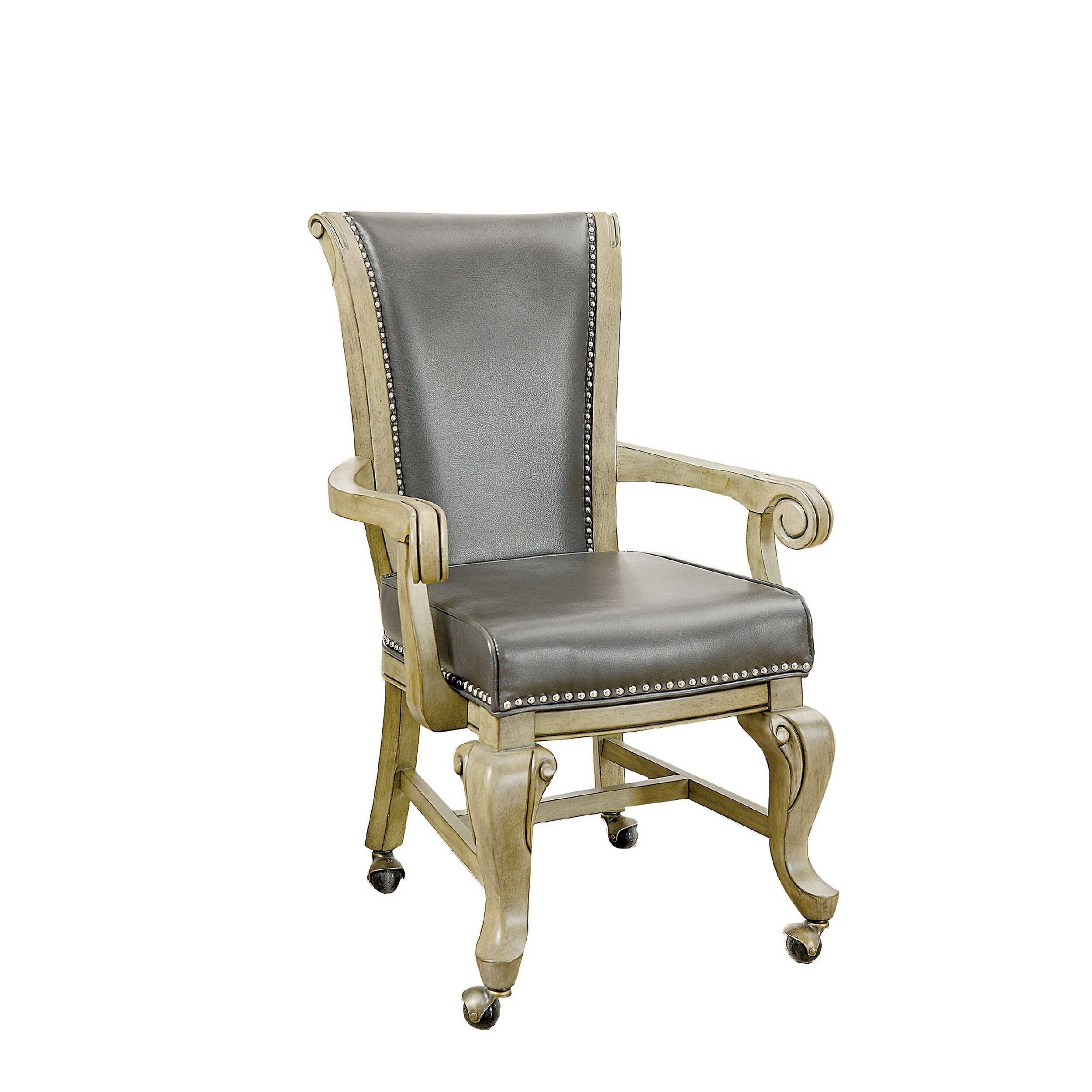 Front. Manhattan Lane - Winsome Contemporary Arm Chair With Caster  And  Pack of 2 - Gray and Brown.