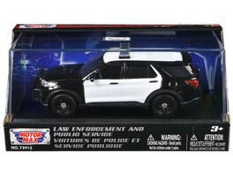 Motormax - 2022 Ford Police Interceptor Utility Unmarked "Law Enforcement and Public Service" Series 1/43 - Black And White