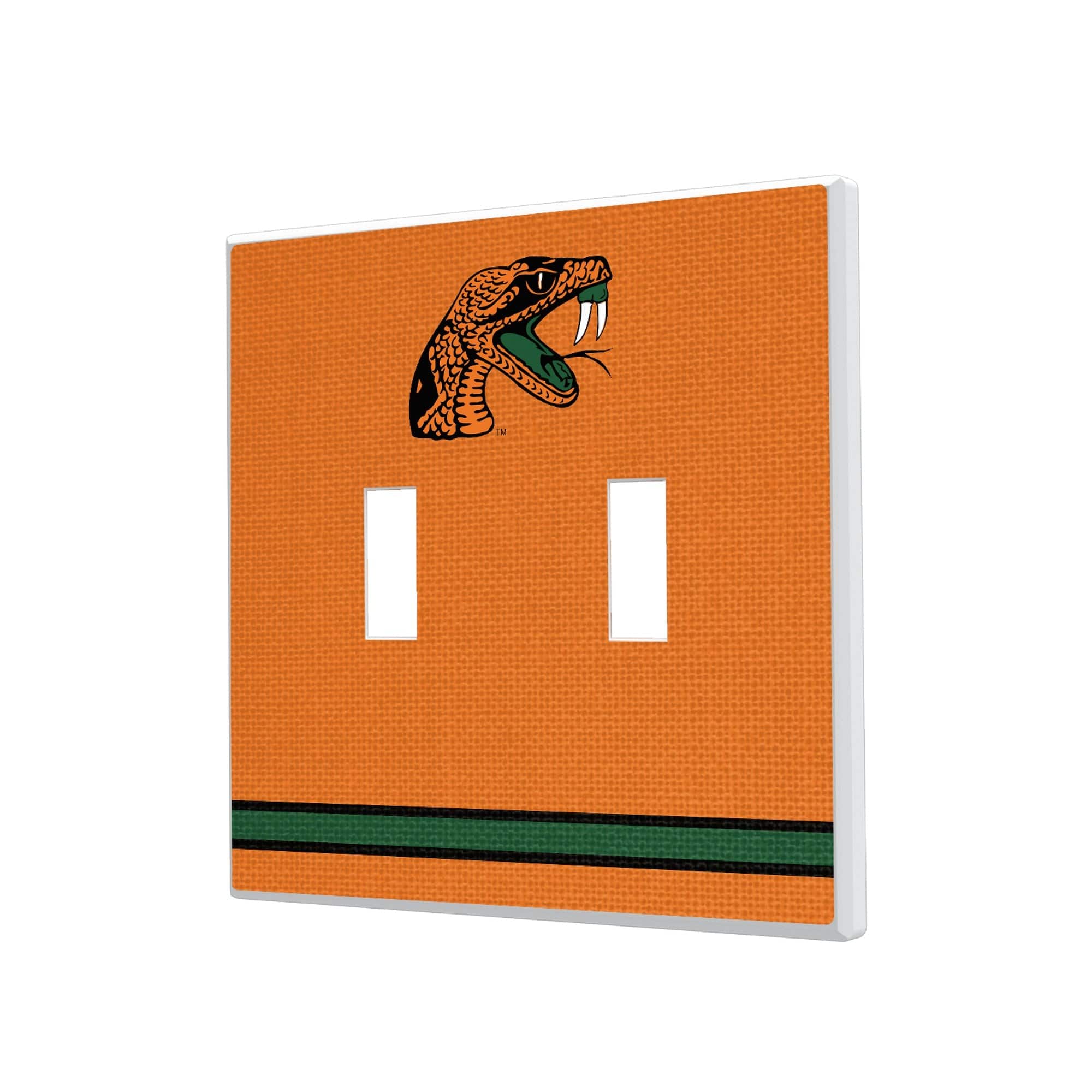 Keyscaper - Florida A&M Rattlers Stripe Design Double Toggle Lightswitch Plate - Multicolor