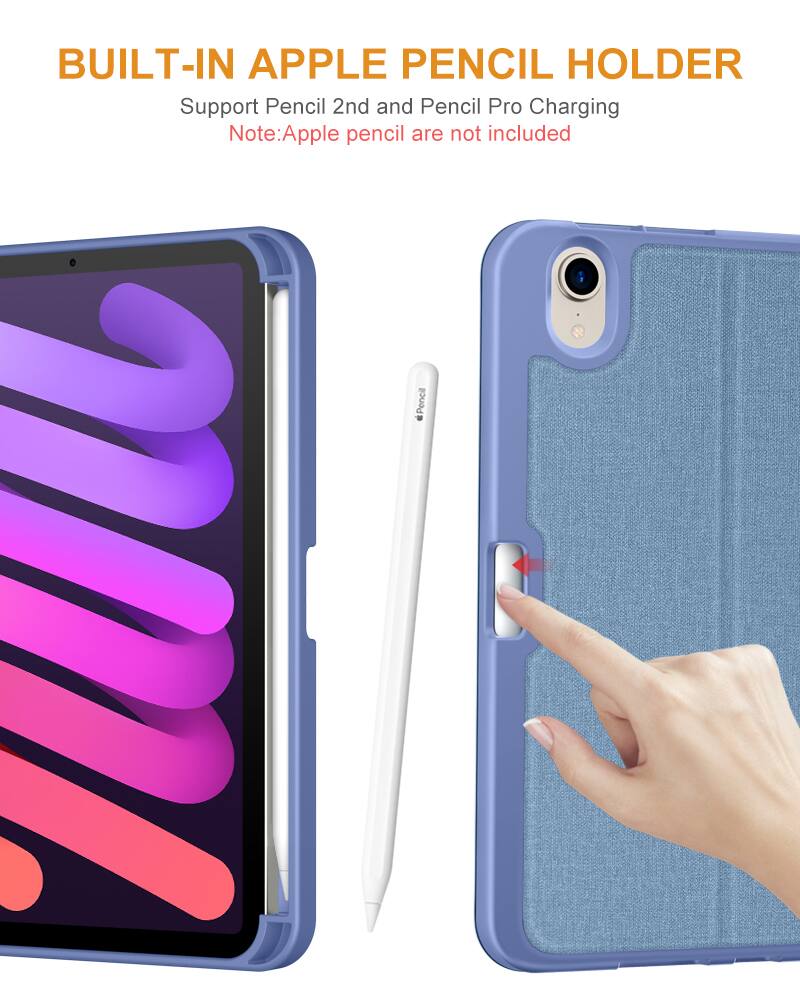 BUILT-IN APPLE PENCIL HOLDER  
Support Pencil 2nd and Pencil Pro Charging  
Note: Apple pencil are not included