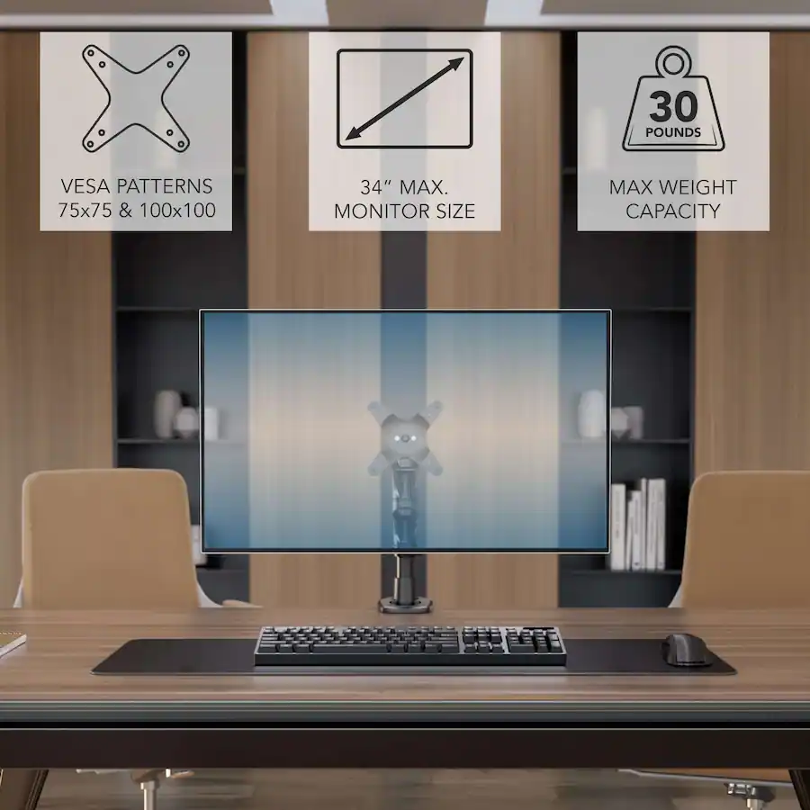 Mount It! CLiX Series Full Motion Single Monitor Desk Mount Up to 34 ...