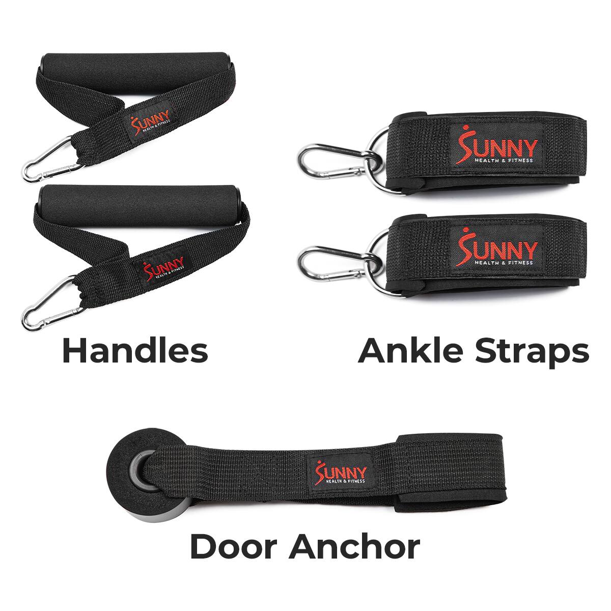 SUNNY HEALTH & FITNESS, Handles, Ankle Straps, Door Anchor